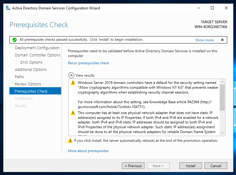 HomeLab: Creating a Domain Controller on Windows 2019.