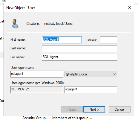 HomeLab: Creating a domain account and users.